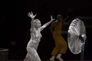 Performers Beth Gill and Joyce Edwards in Pitkin Grove, 2018.