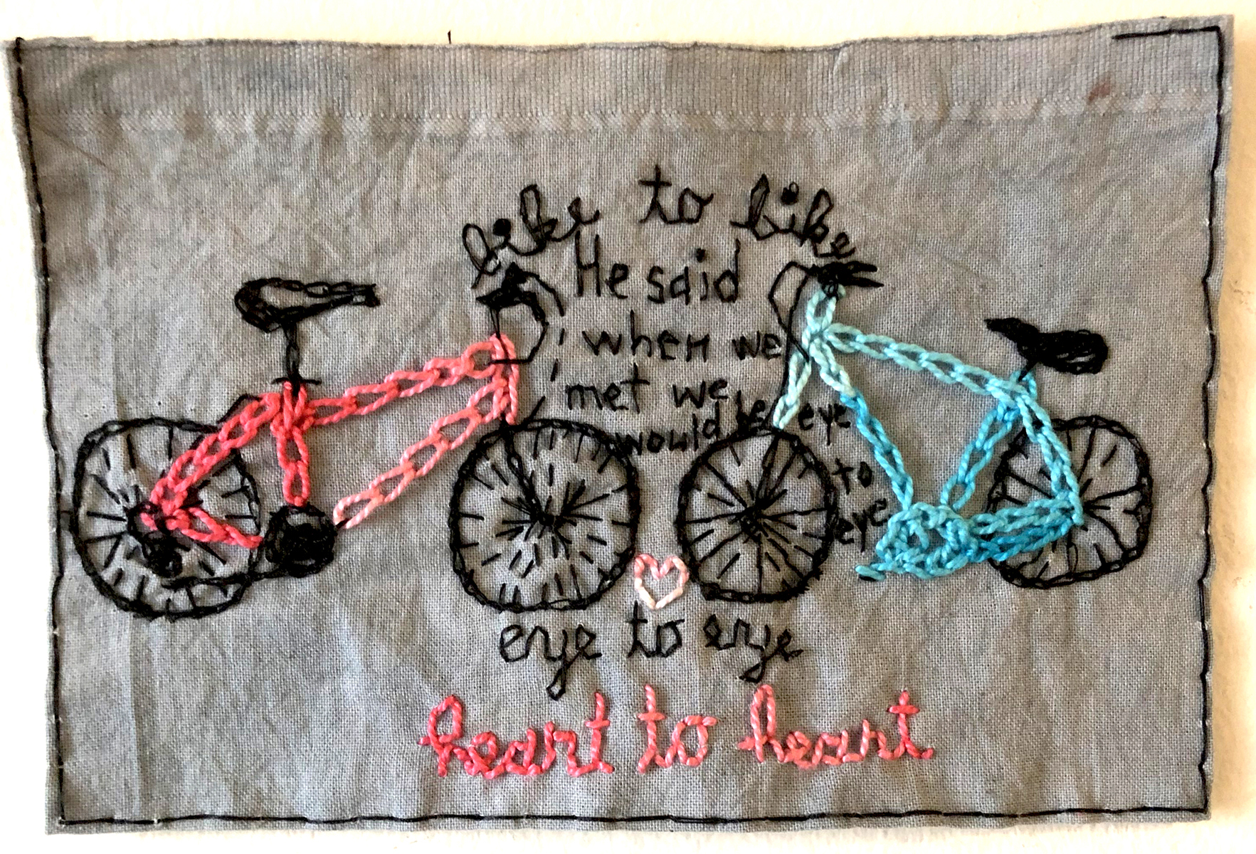 Iviva_Bike to bike_2019_embroidery on fabric