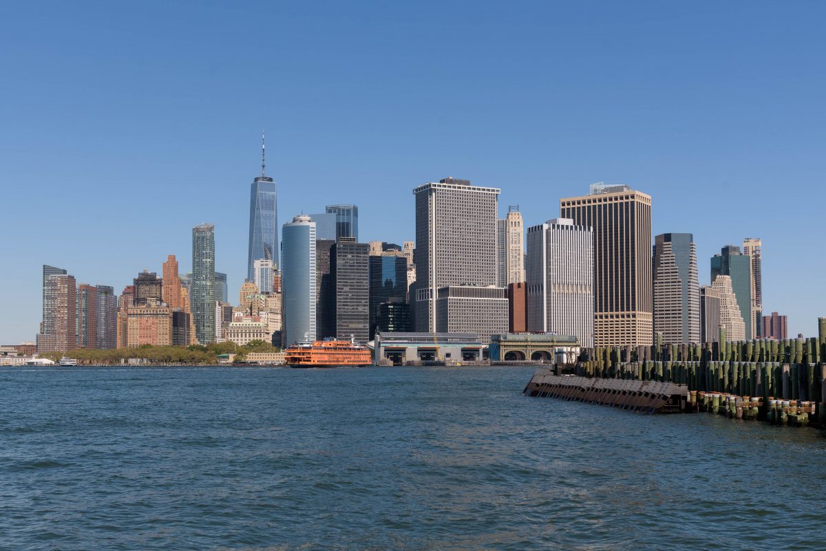 View of Lower Manhattan from LMCC's Arts Center at Governors Island. Photo by Ian Douglas.