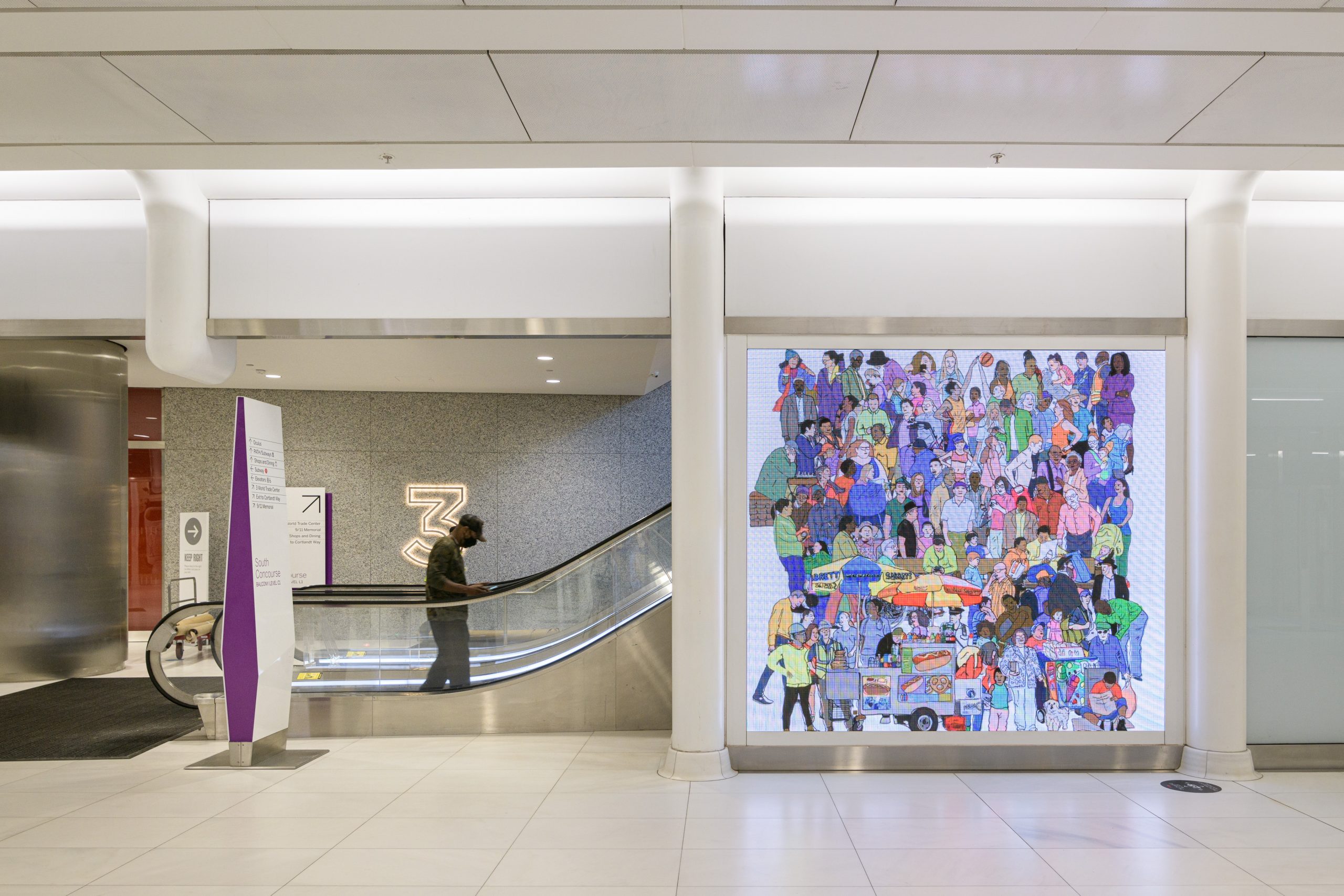 _D8X3259_CREDIT IAN DOUGLAS Mona Chalabi's 100 New Yorkers in Westfield World Trade Center. Photo by Ian Douglas.