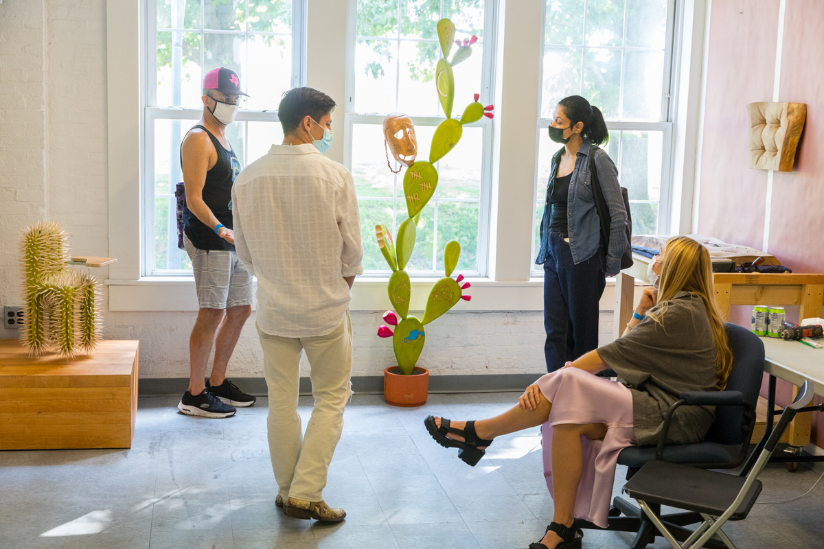 Open Studios with Arts Center 2021 artists-in-residence. Photo by Gregory Gentert.