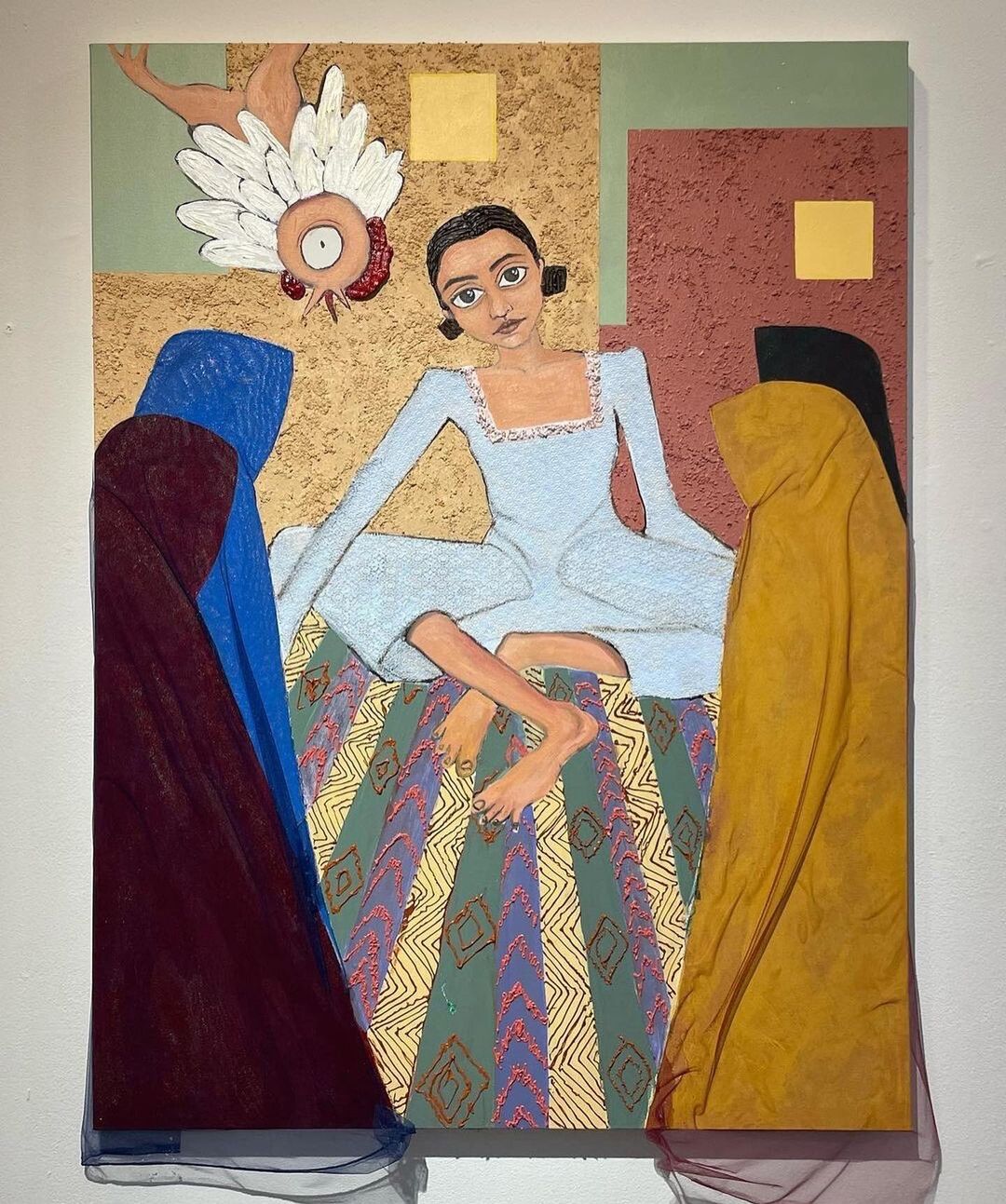 327157018_180495148009301_1102496072615869641_n “Illusory Choices”, Mixed media on canvas, 36”x48”x1.5”, courtesy of Maryam Turkey