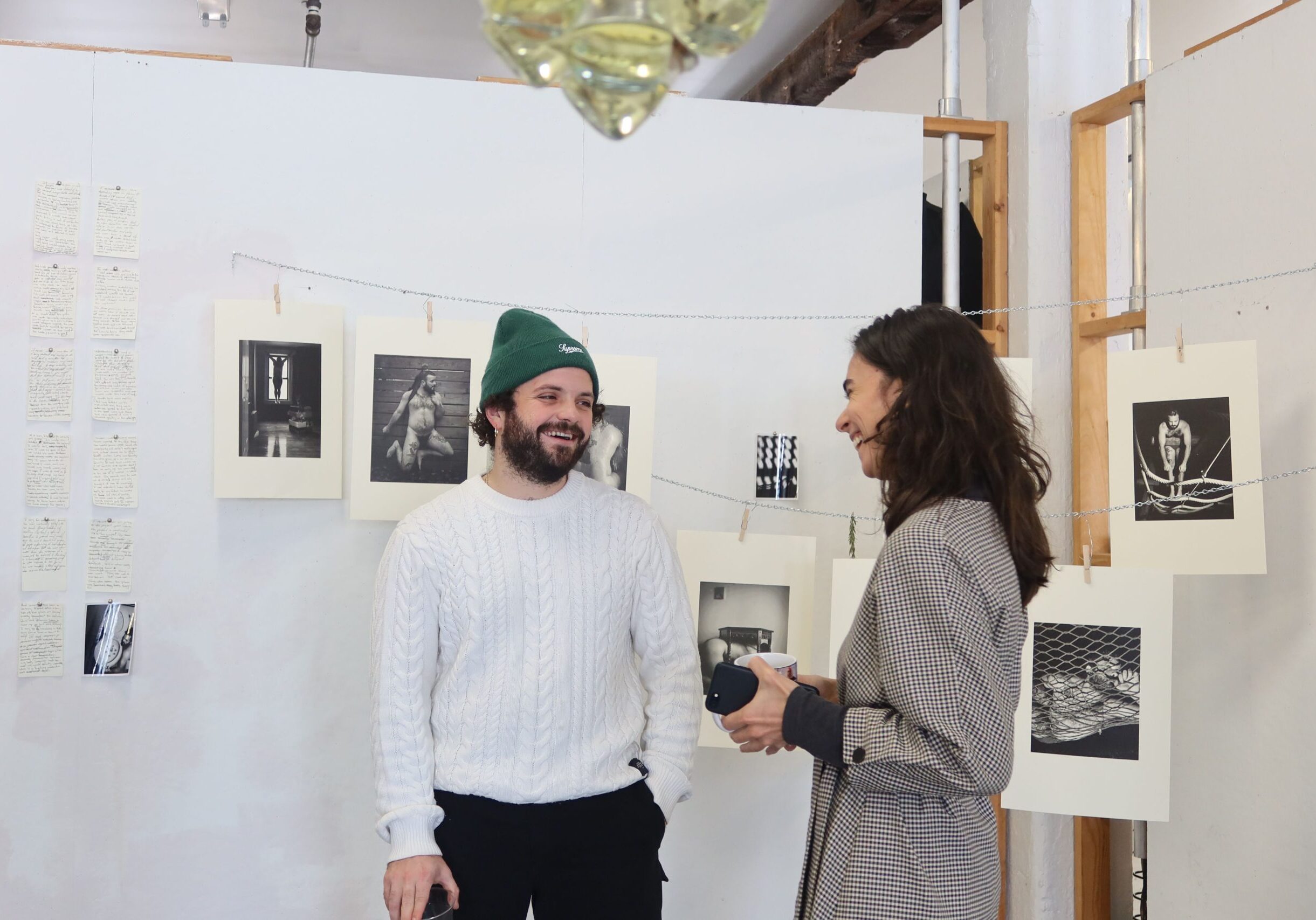 Javier Piñero with Ana Fiore at Open Studios at The Arts Center at Governors Island, Photo by Zheng Du