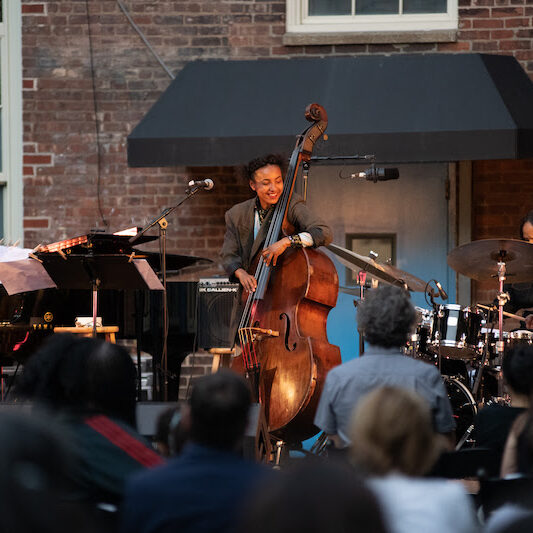 Opening Concert with esperanza spalding, Terri Lyne Carrington and Leo Genovese, River To River 2021, Photo by Paula Lobo